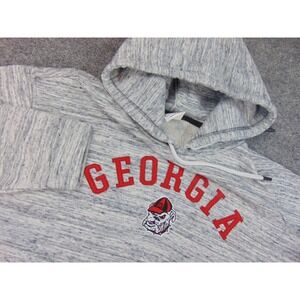Georgia Bulldogs Hoodie Mens XL Heather Gray Pullover Sweater Champion